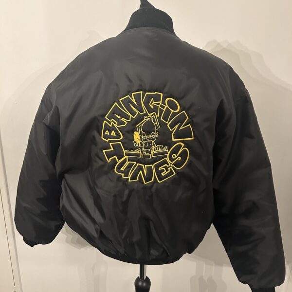Bangin Tunes - Black MA1 Bomber Jacket - Left Breast & Back Gold Logo
