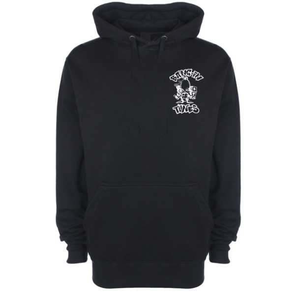 Bangin Tunes - Original Black Hoodie (Pullover) - White Front + Back Logo's (Embroidered)