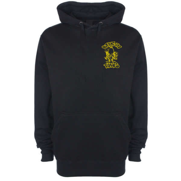 Bangin Tunes - Original Black Hoodie (Pullover) - Gold Front + Back Logo's (Embroidered)