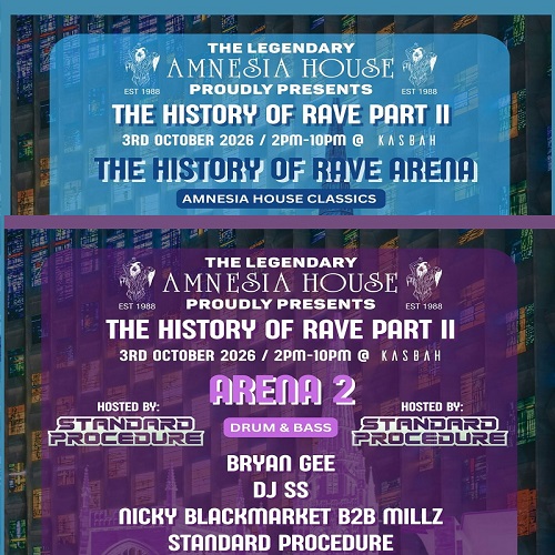 Amnesia House - The History Of Rave Part 2 - 2026 - Main Arena + DNB - USB Bundle Pack